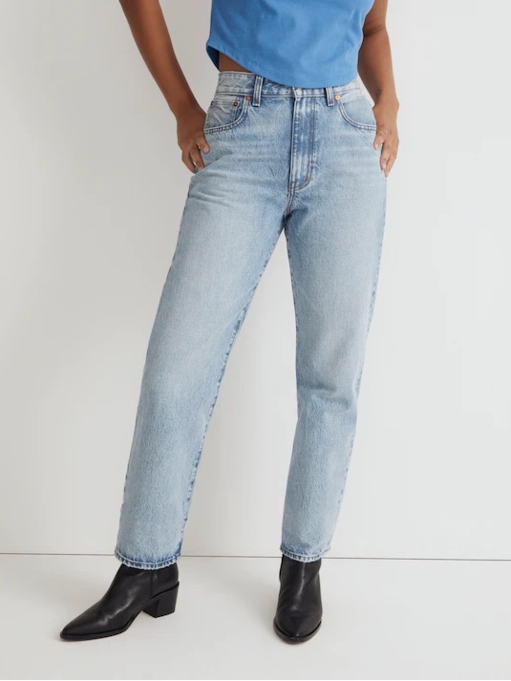 Madewell The Curvy '90s Straight Jean in Mercer Wash Rigid Blue Size 24